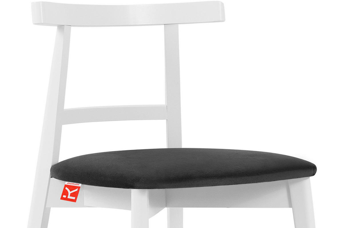 ESSTISCHSTÜHLE LILIO 2 St Vintage, Graphit / weiß - Dunkelgrau/Weiß, Holz/Textil (47/76/45cm) - KONSIMO®