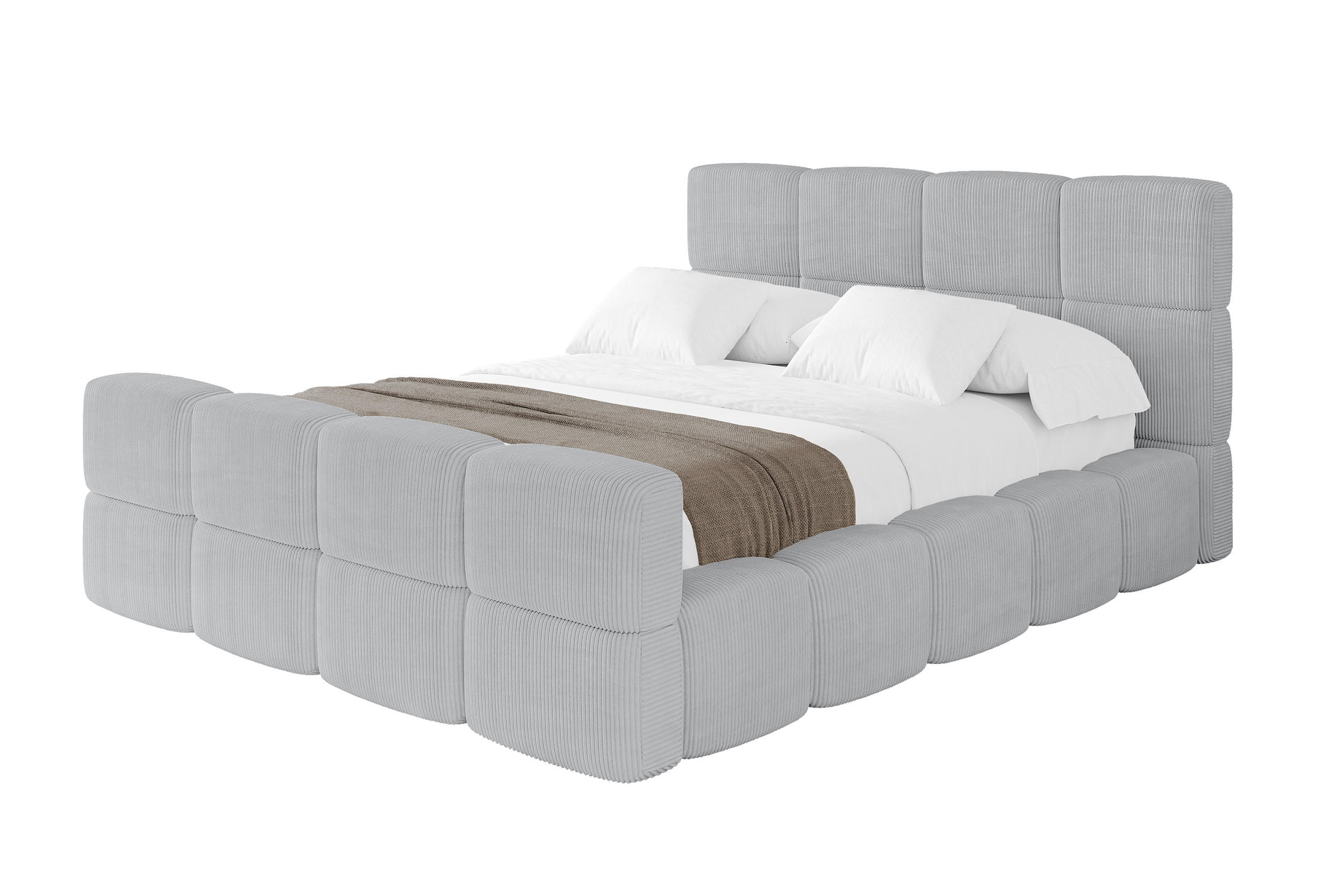 POLSTERBETT mit Bettkasten und Lattenrost, Bett mit Kopfteil, Boxbett ohne Matratze, Doppelbett mit Stauraum - NATA-Z 160x200 Grau - Graphitfarben, Holzwerkstoff/Textil (160/200cm) - ALTDECOR