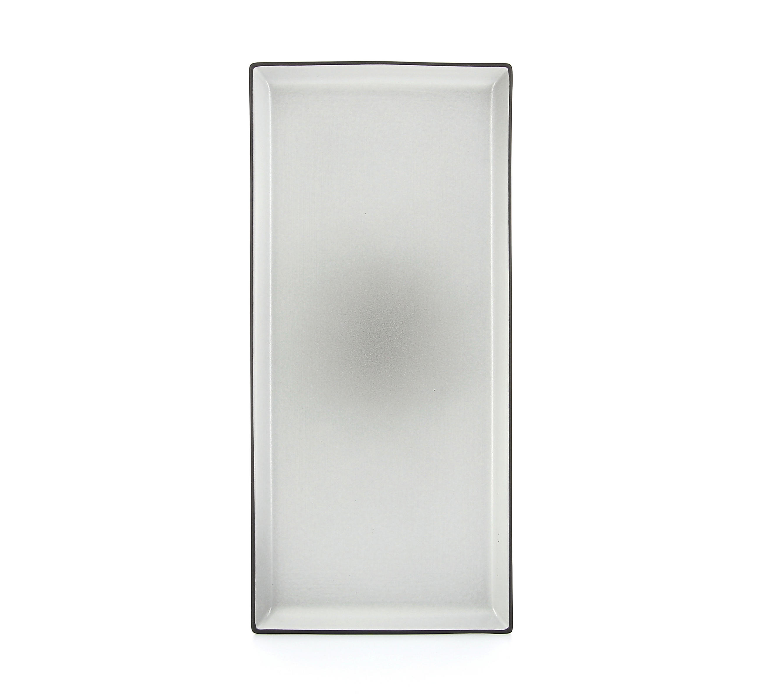 PLATTE / RECHTECKIGER TELLER EQUINOXE 32,5 cm Pfeffer - Hellgrau, Keramik (32.5/15/1.8cm) - Revol Porcelaine France