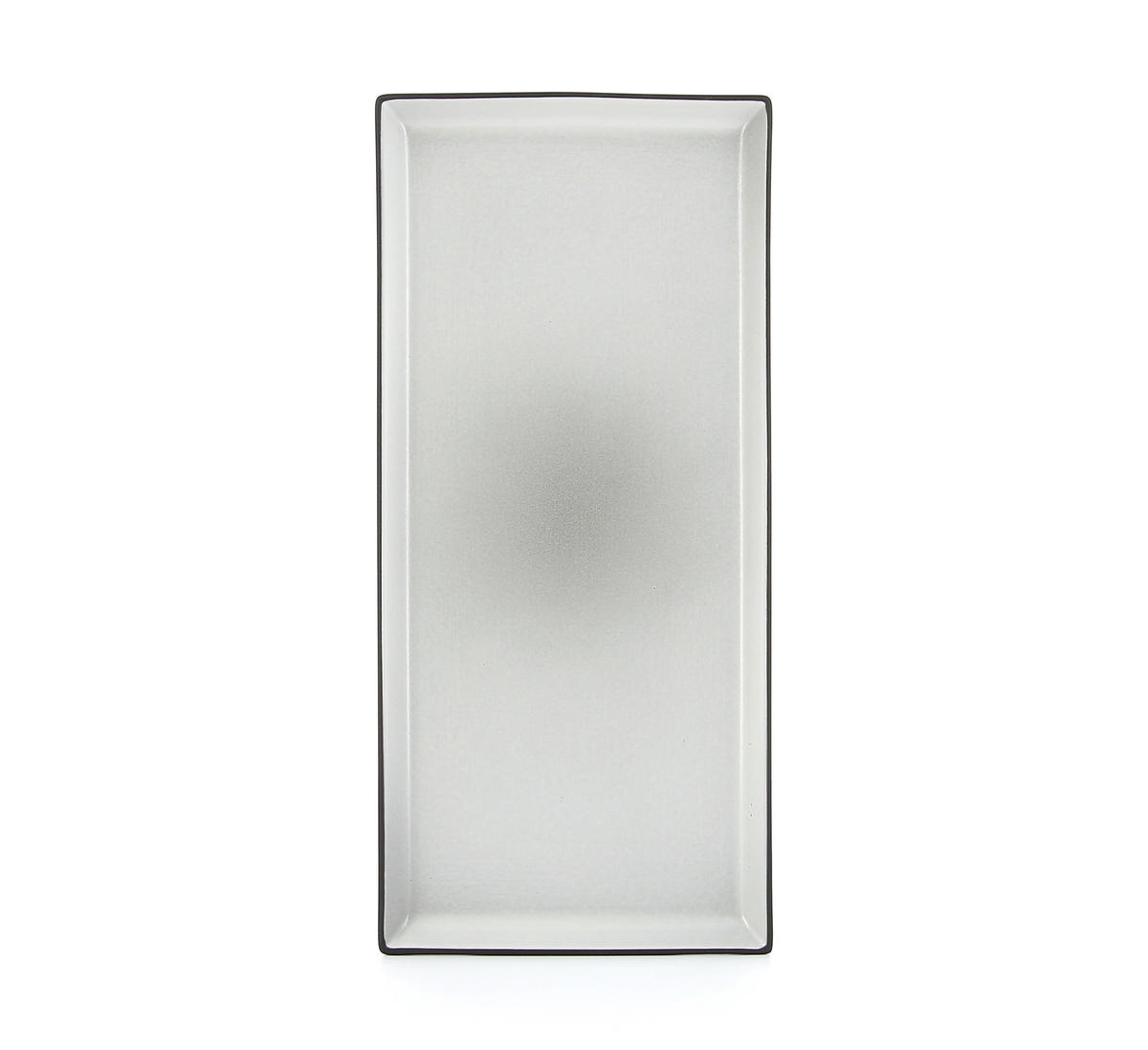 PLATTE / RECHTECKIGER TELLER EQUINOXE 32,5 cm Pfeffer - Hellgrau, Keramik (32.5/15/1.8cm) - Revol Porcelaine France
