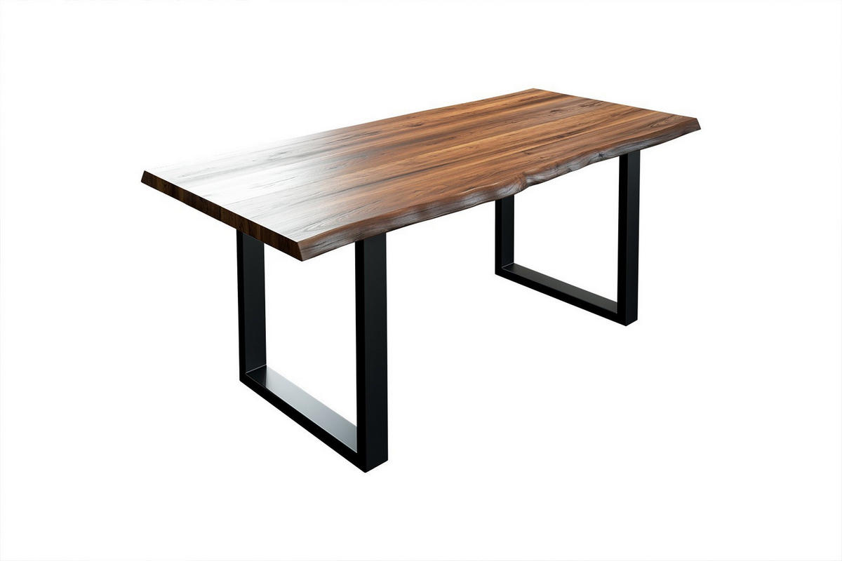 ESSTISCH LIAM - Schwarz/Braun, Holz/Metall (80/120/74cm) - SAM