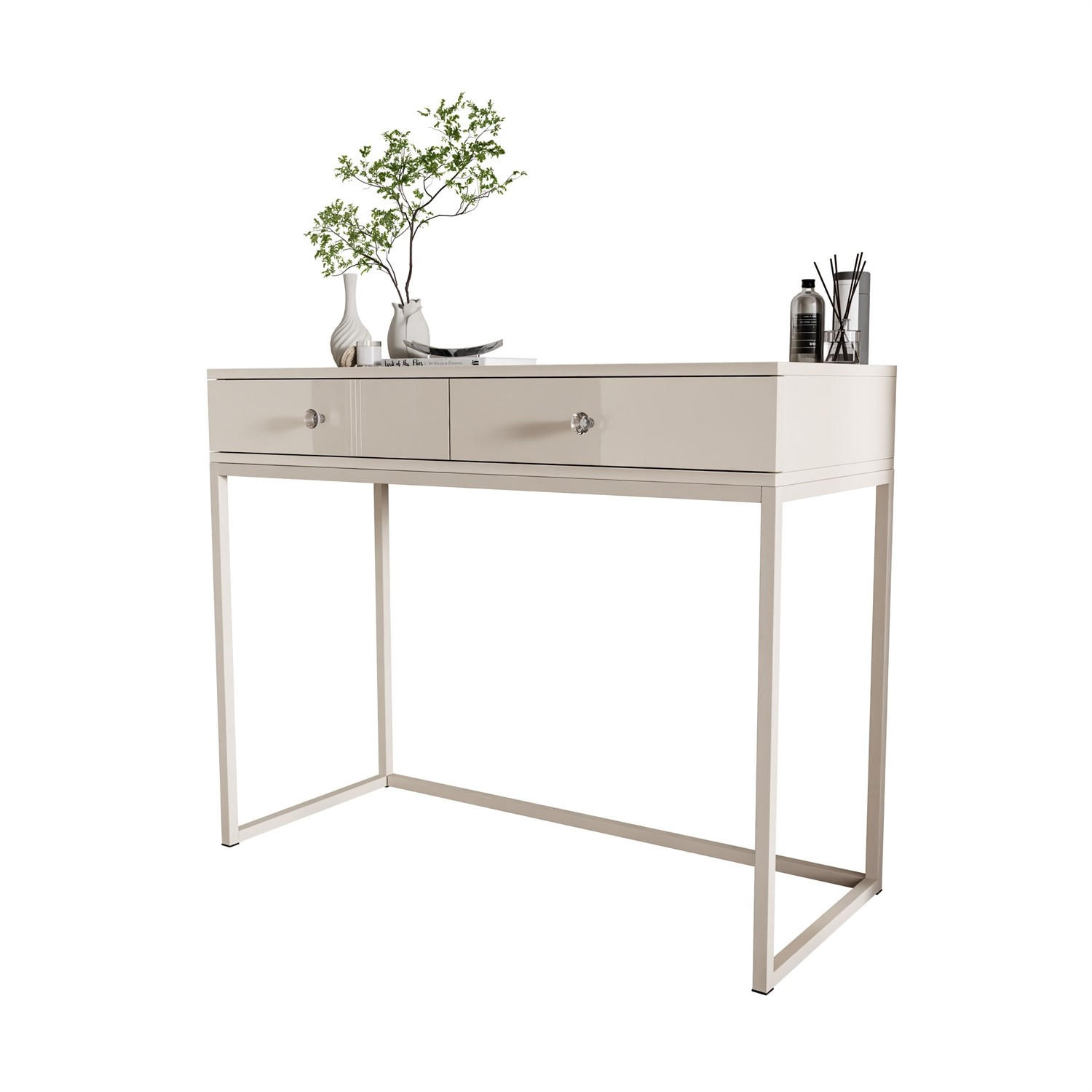 KONSOLE Glamour auf Kaschmir-Gestell mit Kristallgriff - Kaschmir, Holzwerkstoff (100/81/42cm) - Lookway