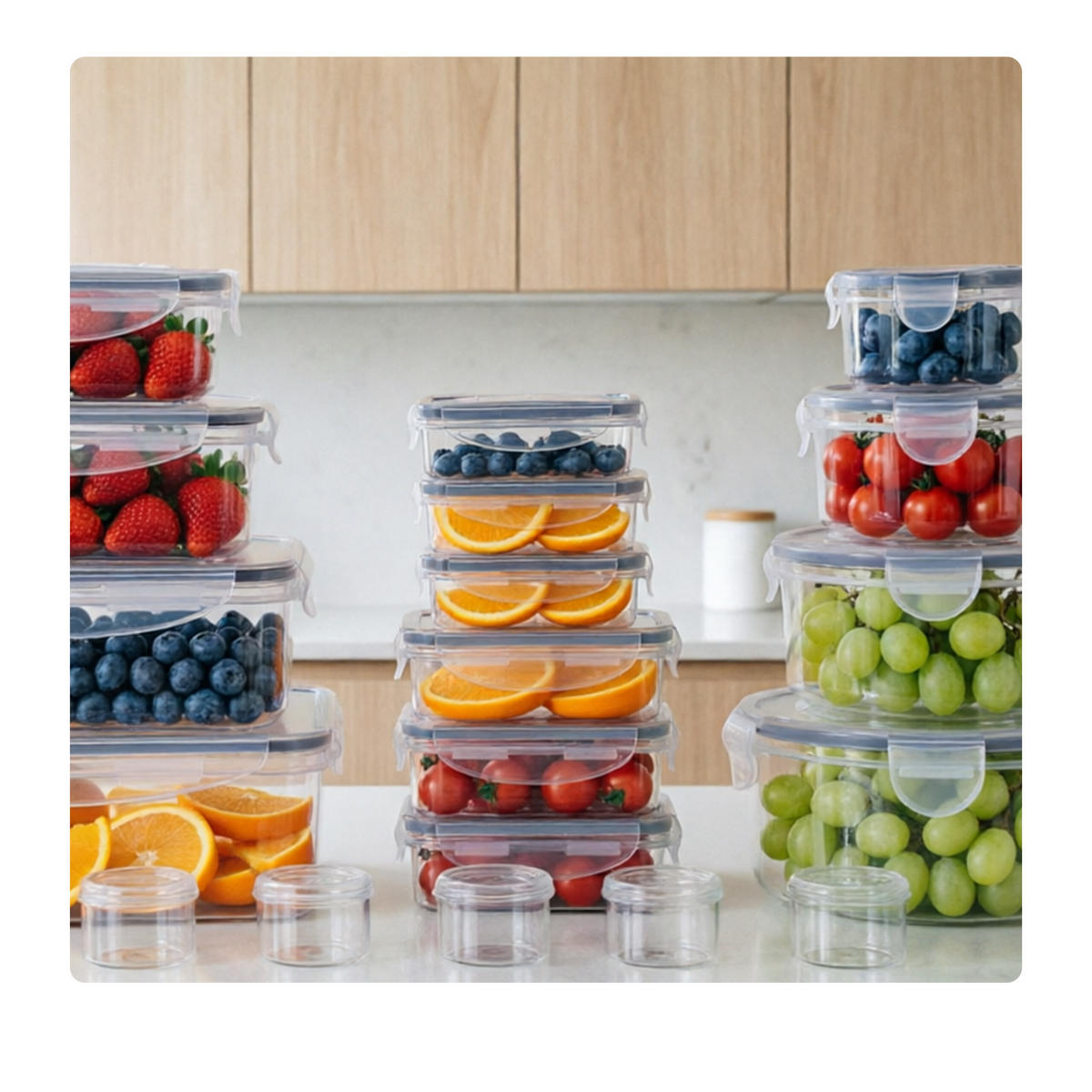 FRISCHHALTEDOSE Transparent 19-tlg.-Set luftdicht - Transparent, Kunststoff - Relaxdays