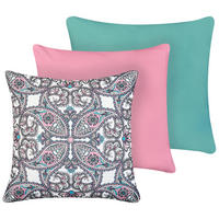 Gartenkissen 3er-Set Purpur 45/45 cm Tide - Pink/Violett, Textil (45/10/45cm) - Beliani