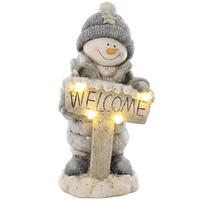 WEIHNACHTS-SCHNEEMANN Grau 23.0/20.0/46.0cm - Grau, Stein (20/46/23cm)