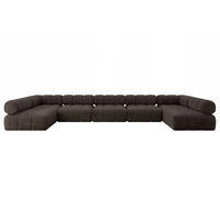 WOHNLANDSCHAFT modulares Sofa Garvo-U3 - 475x190x70 cm Braun Velours - Braun, Holzwerkstoff/Textil (475/70/190cm) - ALTDECOR