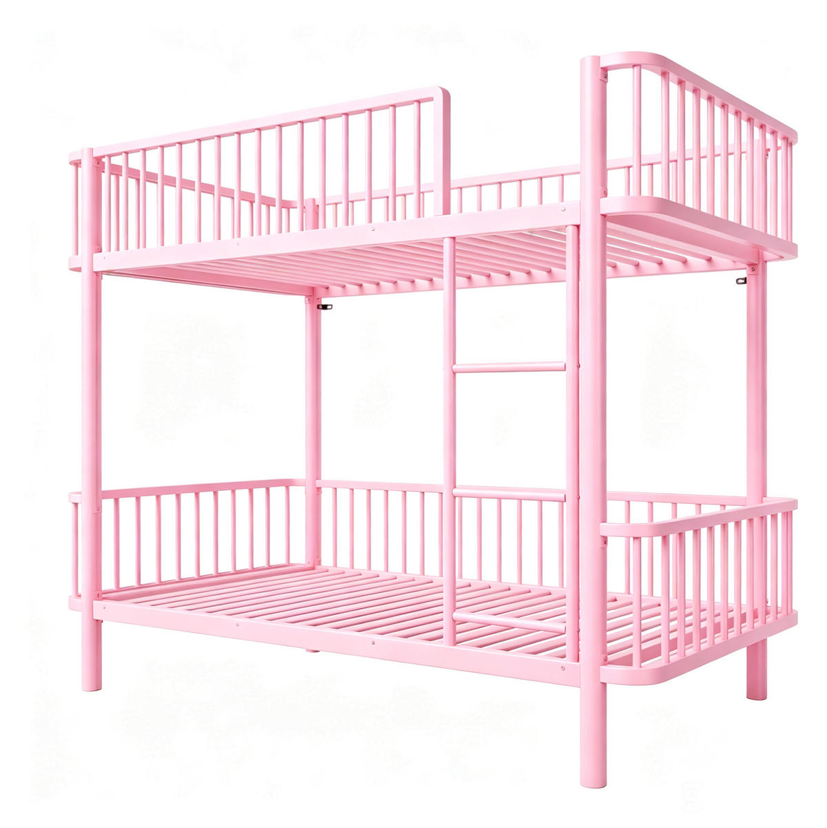 ETAGENBETT aus Metall 90x200 cm Pink mit Sicherheitsgeländern - Pink, Metall (90/200cm) - Modfu