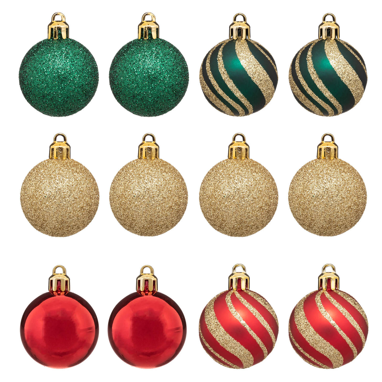 WEIHNACHTSKUGELN 4 cm 12er-Set - Rot/Goldfarben, Kunststoff (4/5.3/4cm) - Atmosphera Createur d´interieur