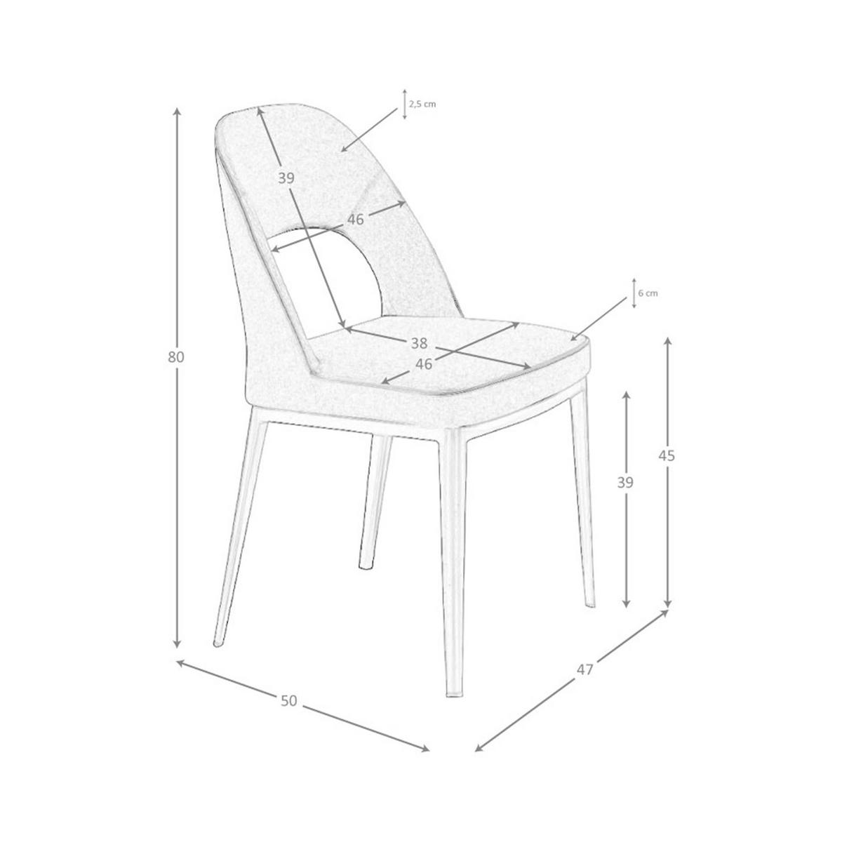 STUHL Stuhl aus dunkelgrauem Stoff 47/50/80 cm - Schwarz, Textil (47/80/50cm) - ANGEL CERDA