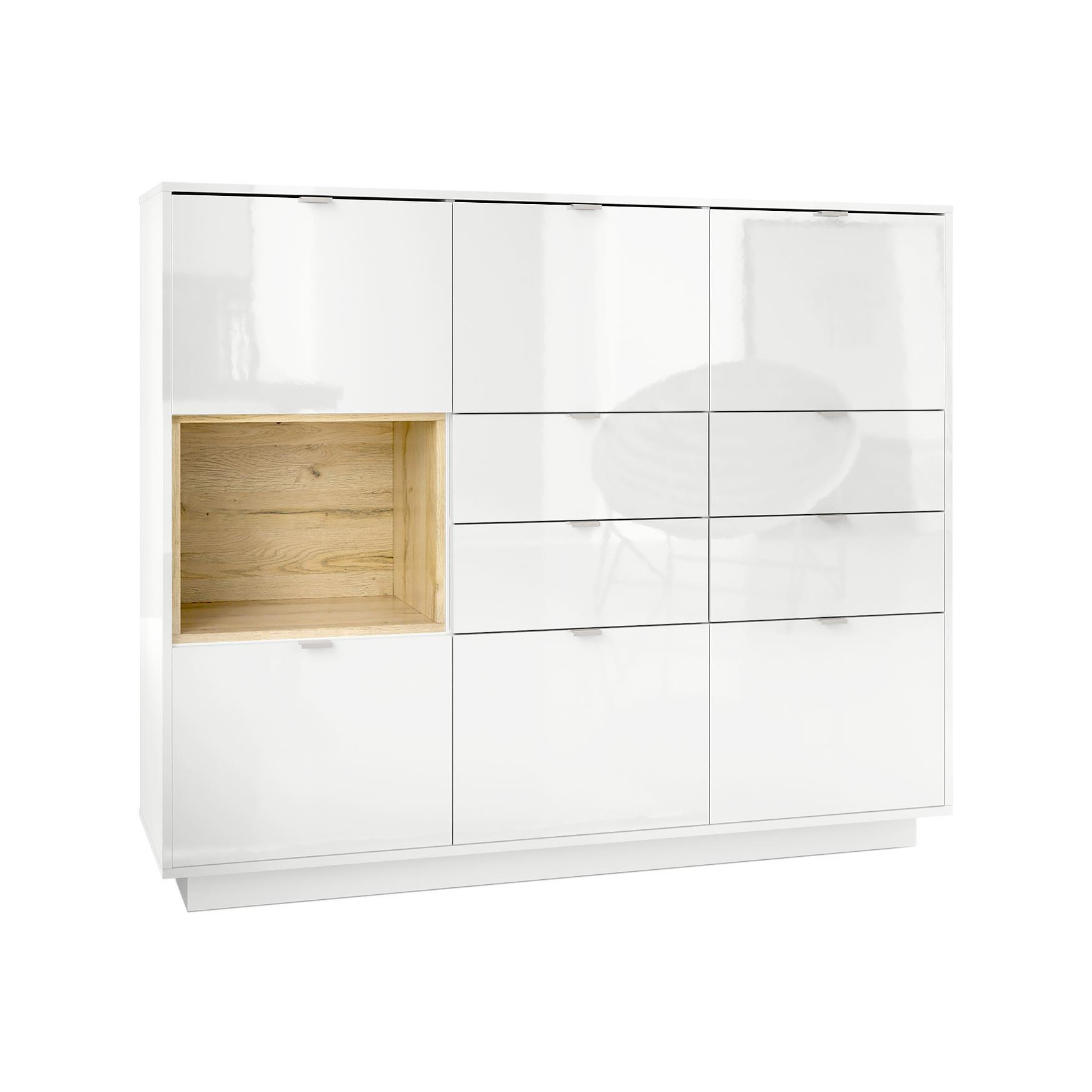 Vladon Highboard Eiche 153x123x37 cm