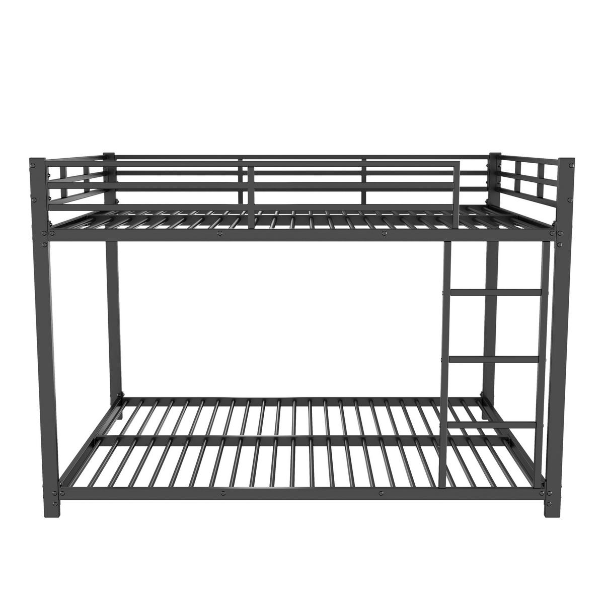 ETAGENBETT aus Metall 140x200 cm Schwarz mit Sicherheitsleisten und 2 Liegeebenen - Schwarz, Metall (140/200cm) - IVMEU