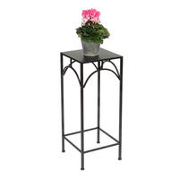 BLUMENHOCKER Metall Schwarz Eckig 70 cm 96132 L - Schwarz, Metall (28/70/28cm) - DanDiBo