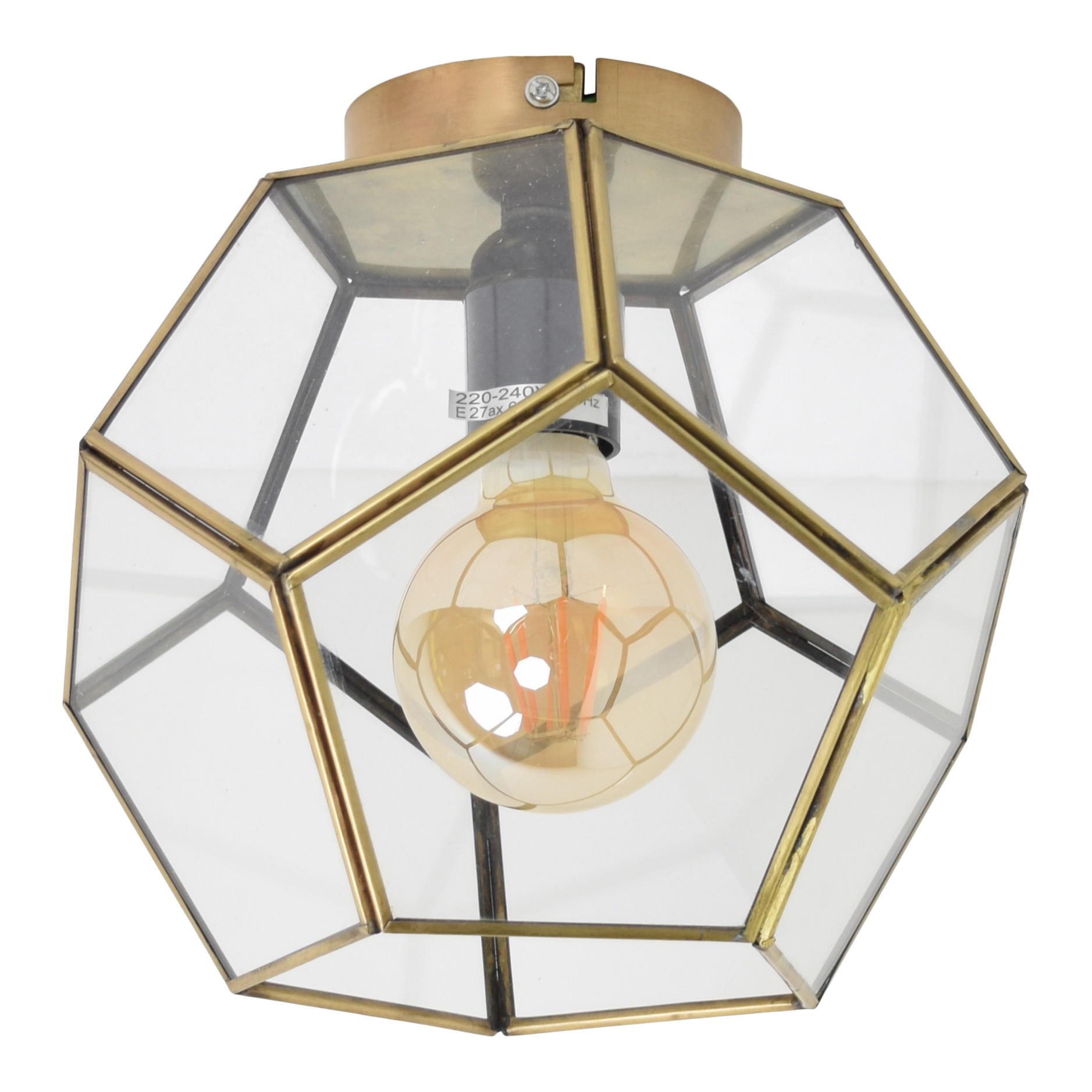 DECKENLEUCHTE Geo Messing - Messingfarben, Metall (20/20/23cm) - Urban Interiors
