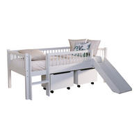 SPIELBETT 90x200 Keeley Buche Weiß Rutsche Boxen Leiter - Weiß, Holz (90/200cm) - 58aufmkessel