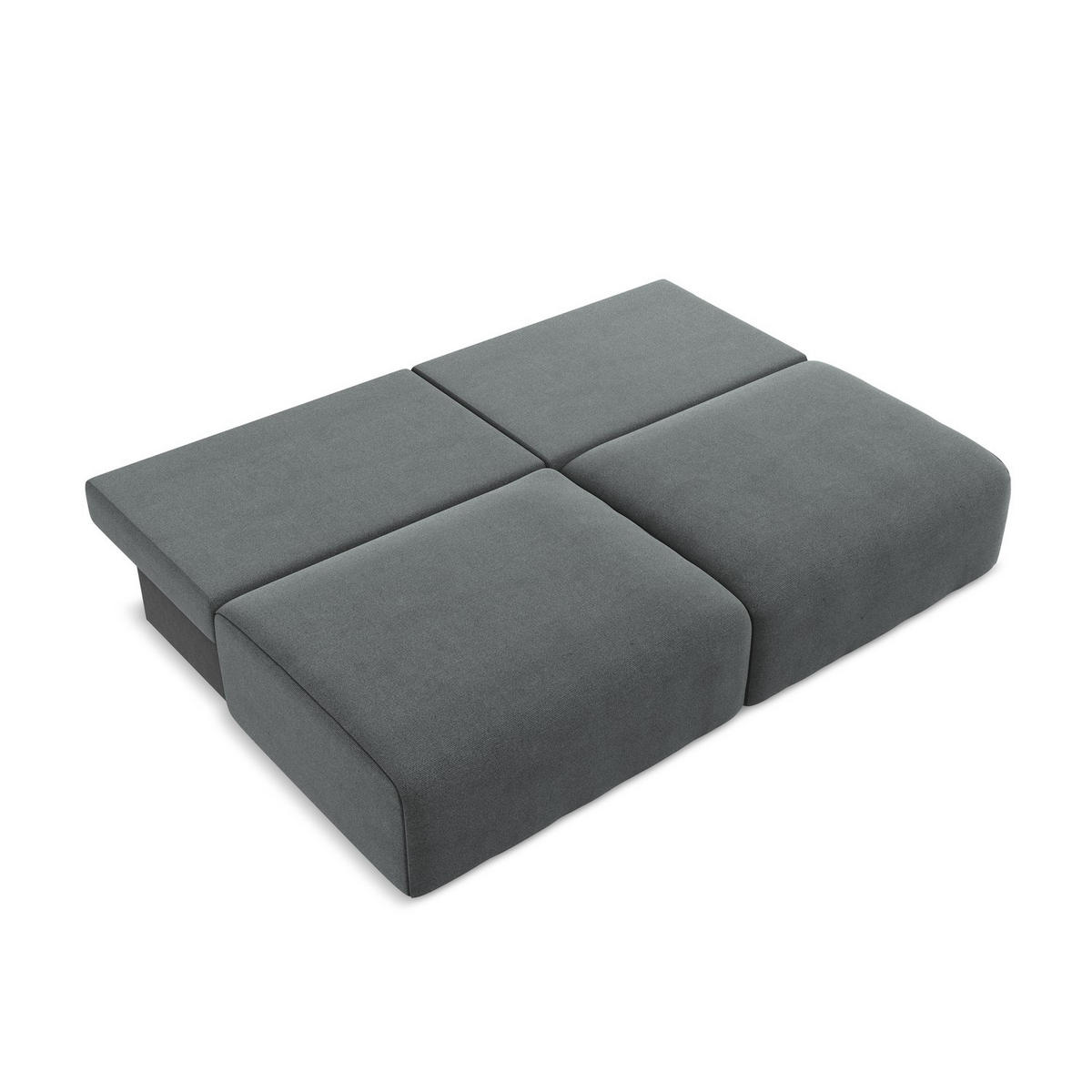 3-SITZER SOFA mit Schlaffunktion Strukturstoff Stoff Grau - Schwarz/Grau, Kunststoff/Textil (216/79/102cm) - LaMiaSofa