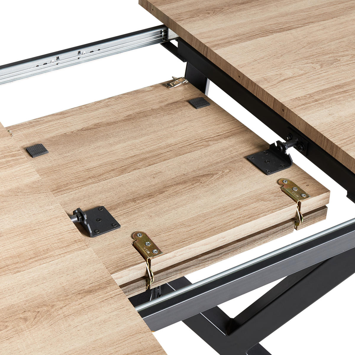 JÍDELNÍ STŮL vysunovací Světle hnědý 160-200/90 cm Ansell - světle hnědá, kompozitní dřevo (160/90/77cm) - Beliani