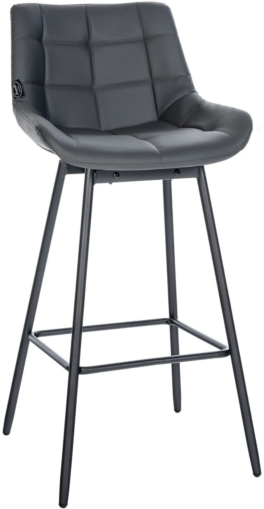 BARHOCKER Lederlook Grau - Schwarz/Grau, Textil/Metall (49/105/56cm) - CLP