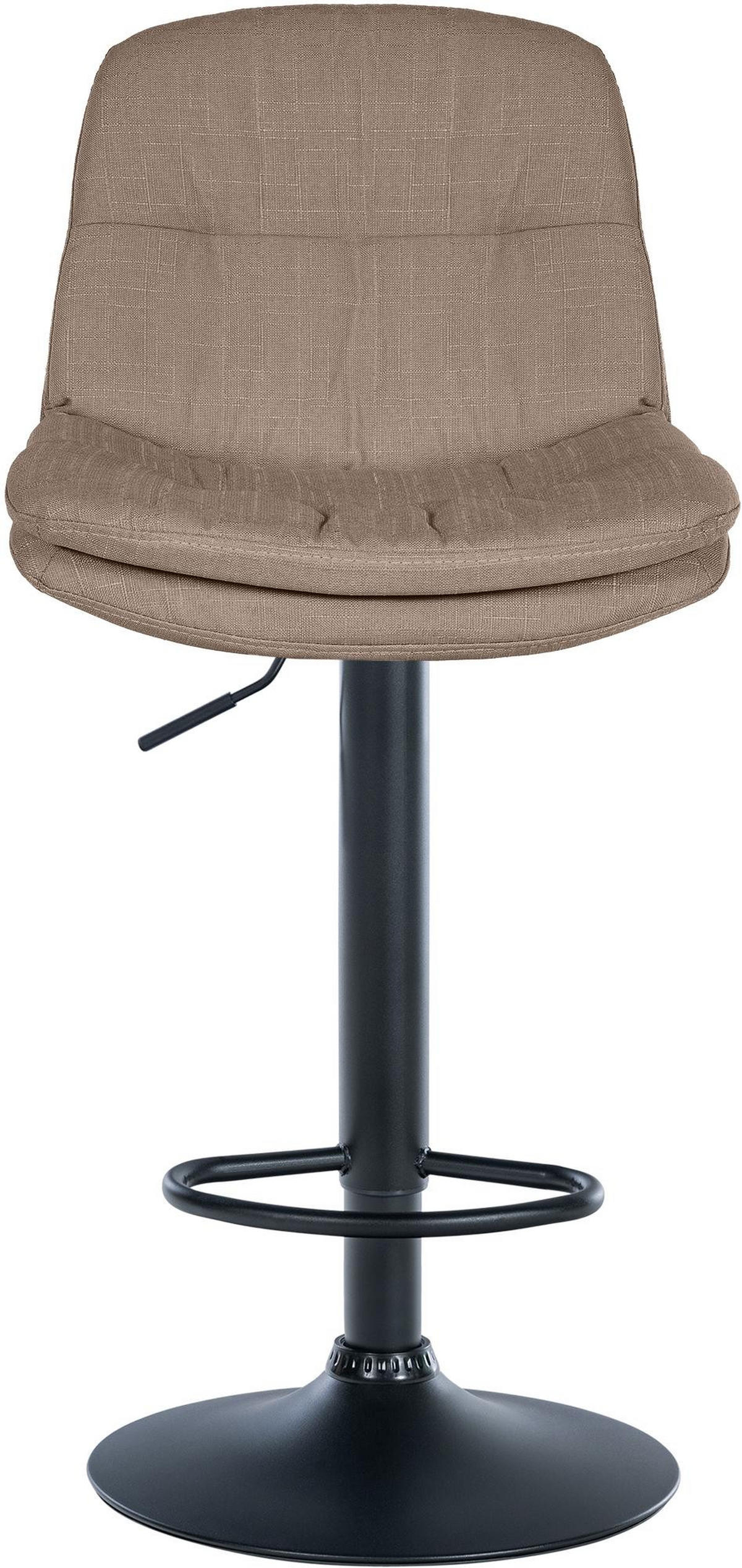 BARHOCKER Mitun Stoff Taupe Schwarz - Taupe, Textil/Metall (46/92/54cm) - DELUKE