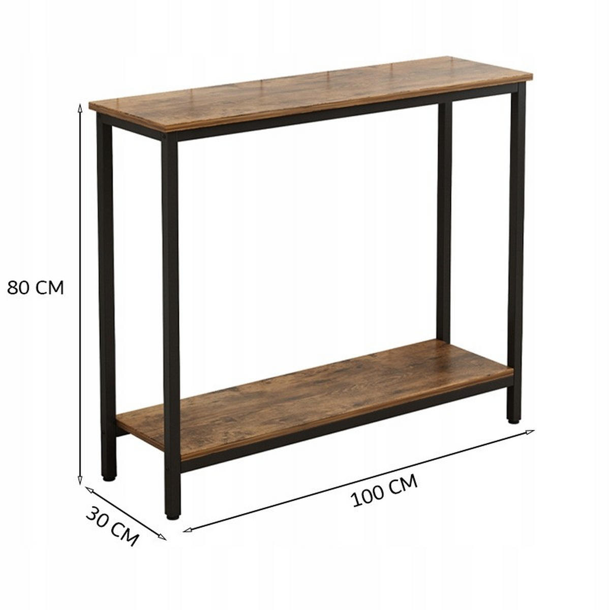 KONSOLENTISCH, braun 100/30/80 cm - Braun, Holzwerkstoff (30/100/80cm)