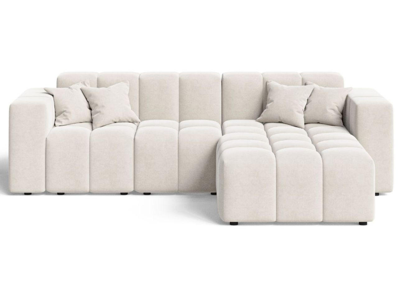 ECKSOFA Loopo Creme Rechts - Creme, Holz/Textil (265/180cm) - Graingold