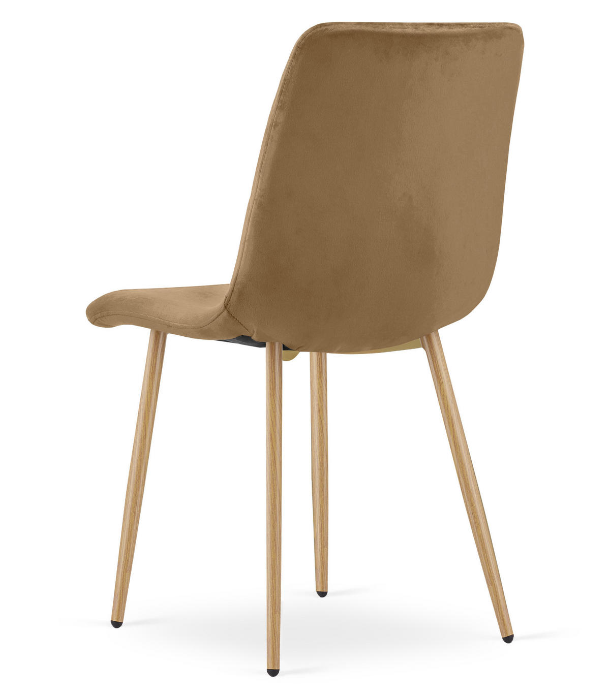 ESSZIMMERSTUHL 2-er Set TURIN brauner Sitz, Beine in Holzfarbe - Eichefarben/Braun, Textil (44.5/88.5/53cm) - Valora