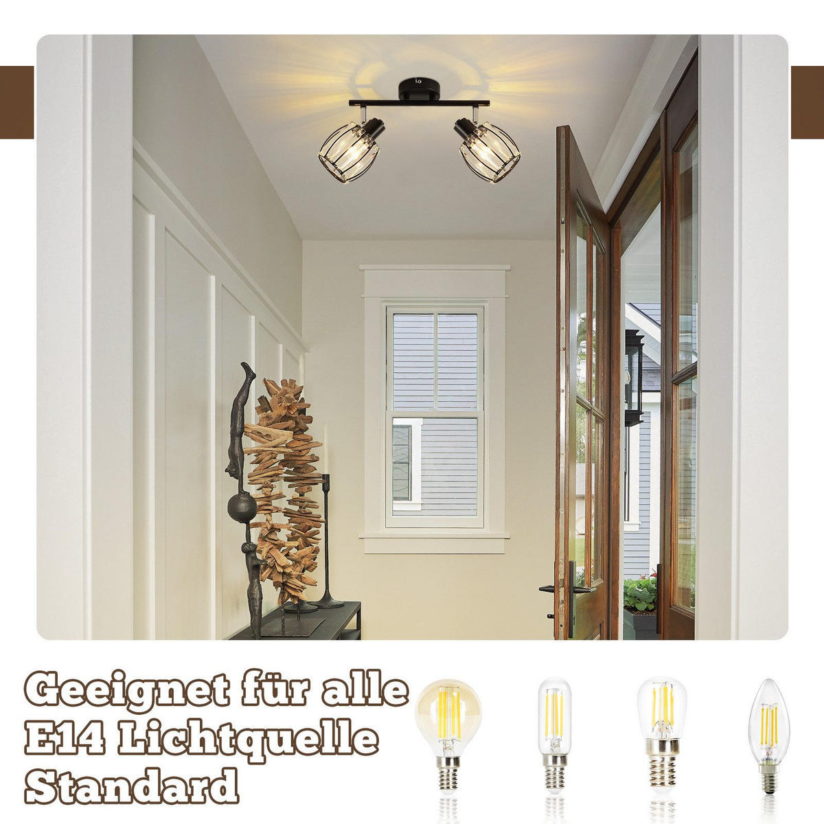 DECKENLEUCHTE Lehman 30/16/21cm - Schwarz, Metall (30/16/21cm) - Nettlife