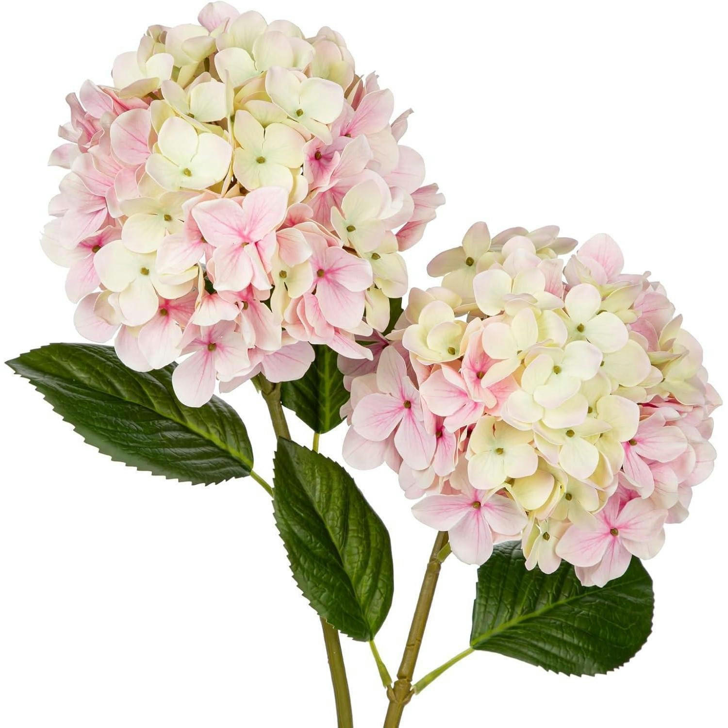 KÜNSTLICHE Hortensie 2 Stück Cremiges Rosa 63 cm - Multicolor, Kunststoff (63cm)
