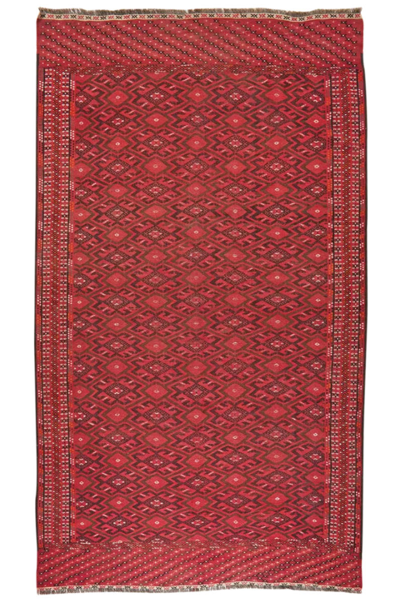 HANDWEBTEPPICH Kelim Kordi Rot 307/180 cm Schurwolle - Rot, Textil (180/307cm) - Looma
