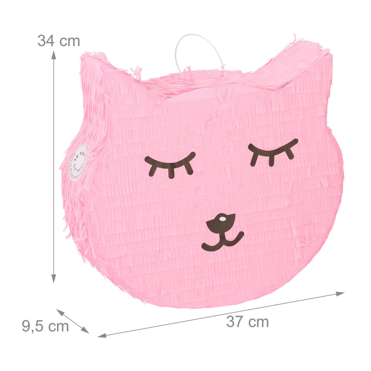 PINATA - Rosa, Papier/Wellpappe (37/34/9cm) - Relaxdays
