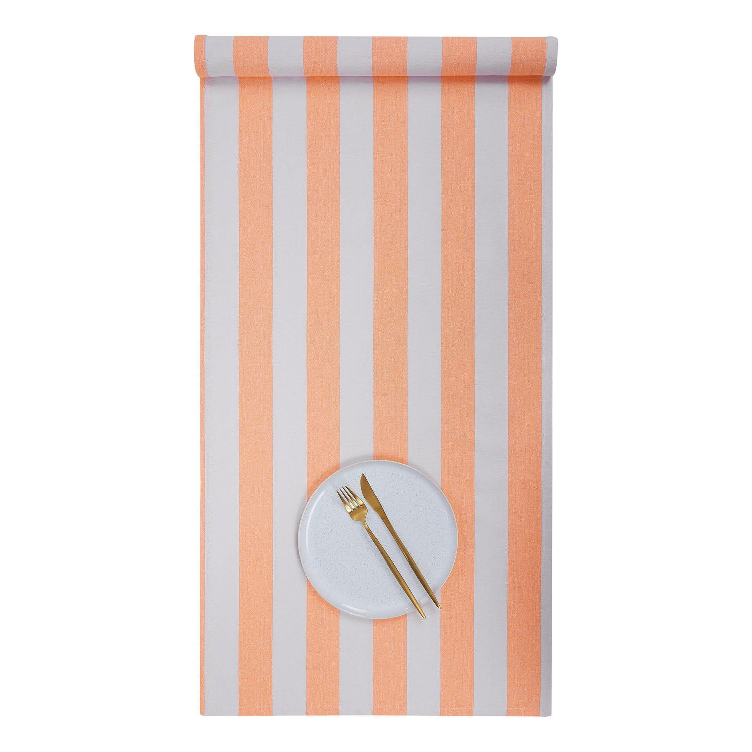 TISCHLÄUFER Little Italy 160x50 cm - Weiß/Orange, Textil (160/50cm) - Butlers