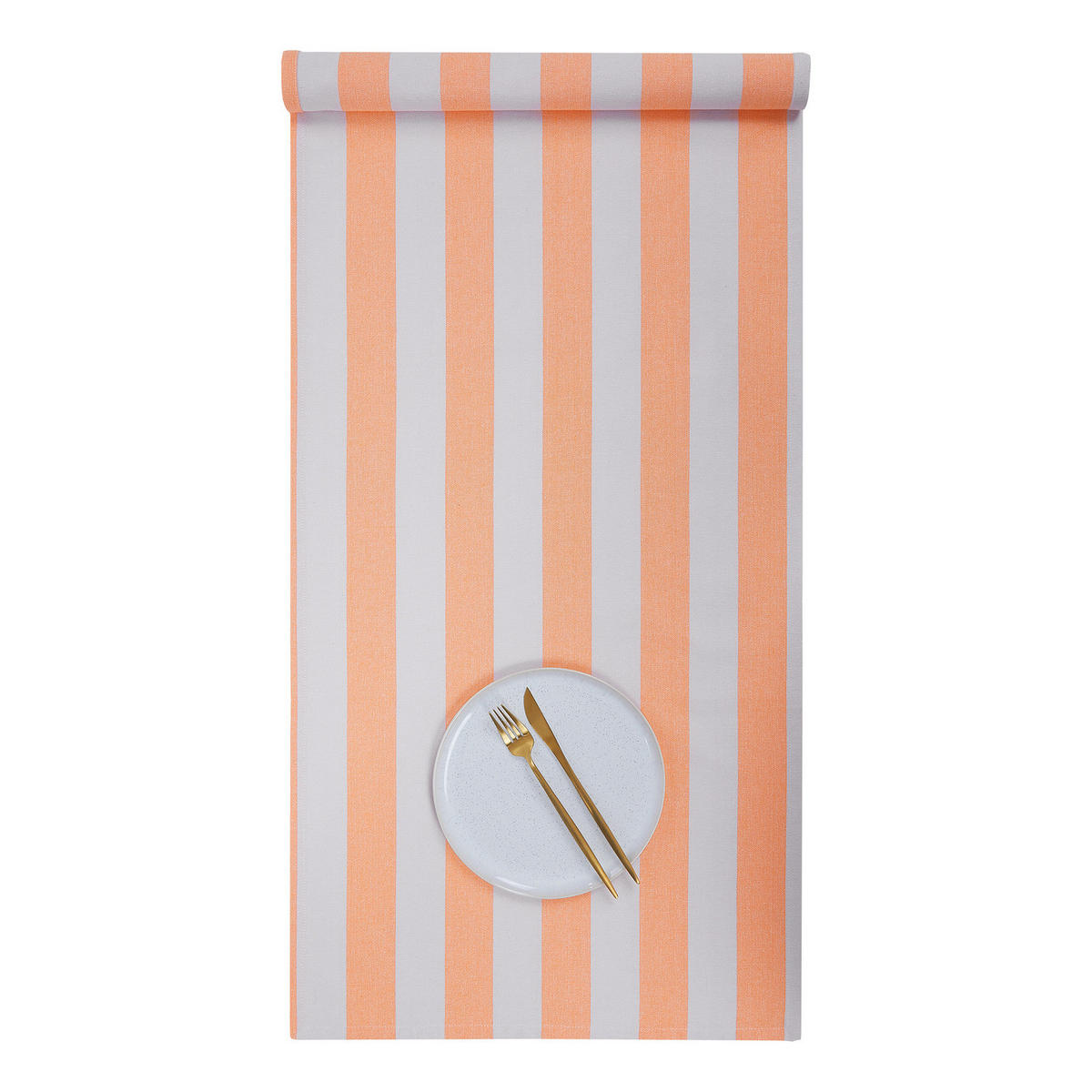 TISCHLÄUFER Little Italy 160x50 cm - Weiß/Orange, Textil (160/50cm) - Butlers