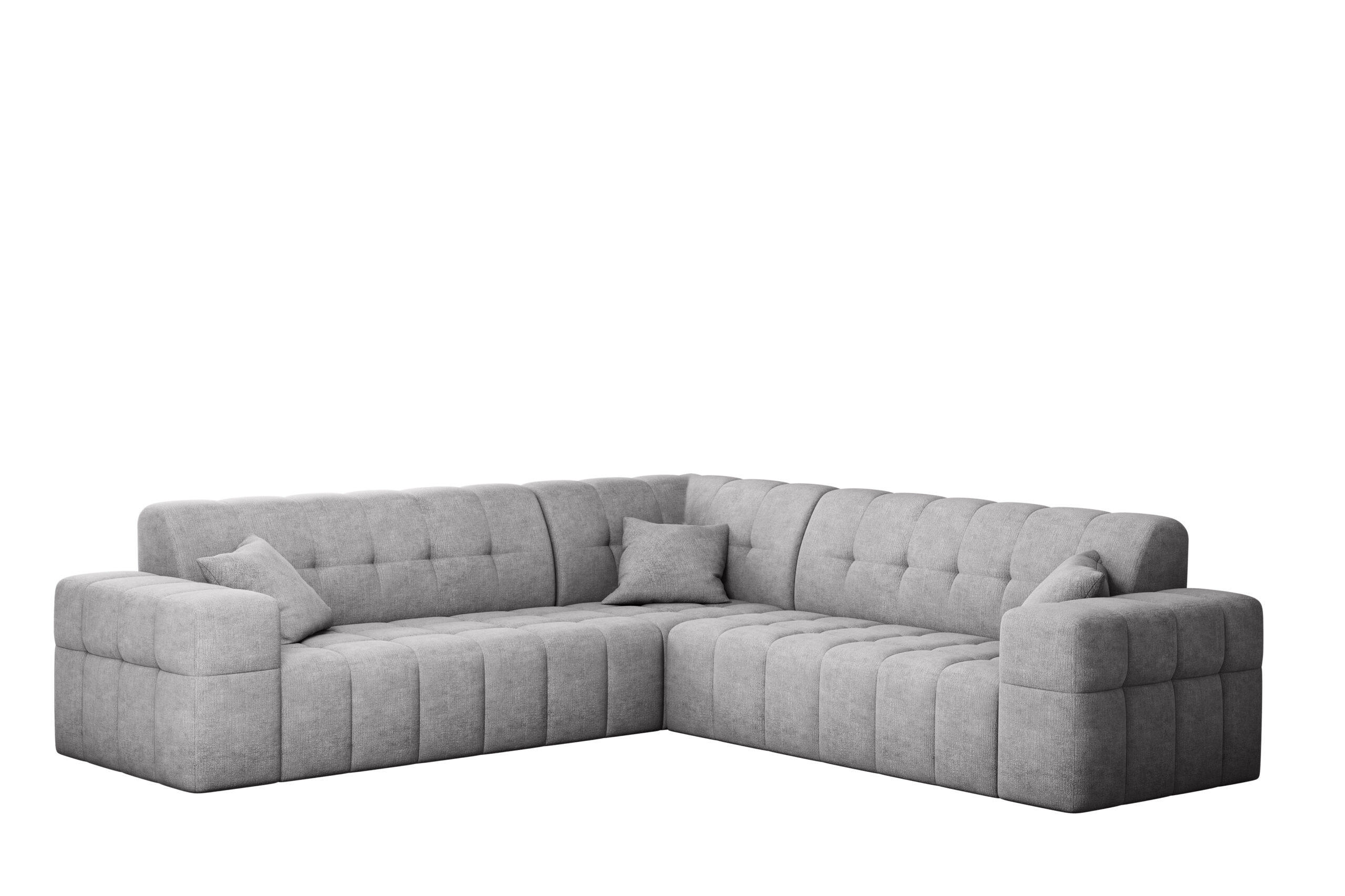 ECKSOFA Corner NIMES Stoff Perfect Harmony Grau - Grau, Holz (246/246cm) - Kaiser Möbel