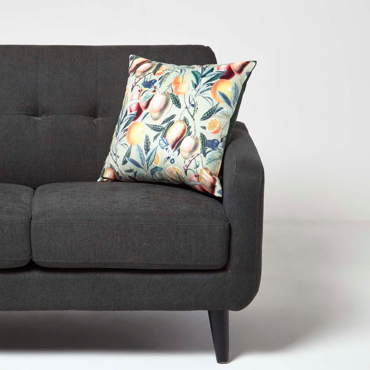 KISSENHÜLLE Samt 46/46 cm – Tropische Früchte - Multicolor, Textil (46/46cm) - Homescapes