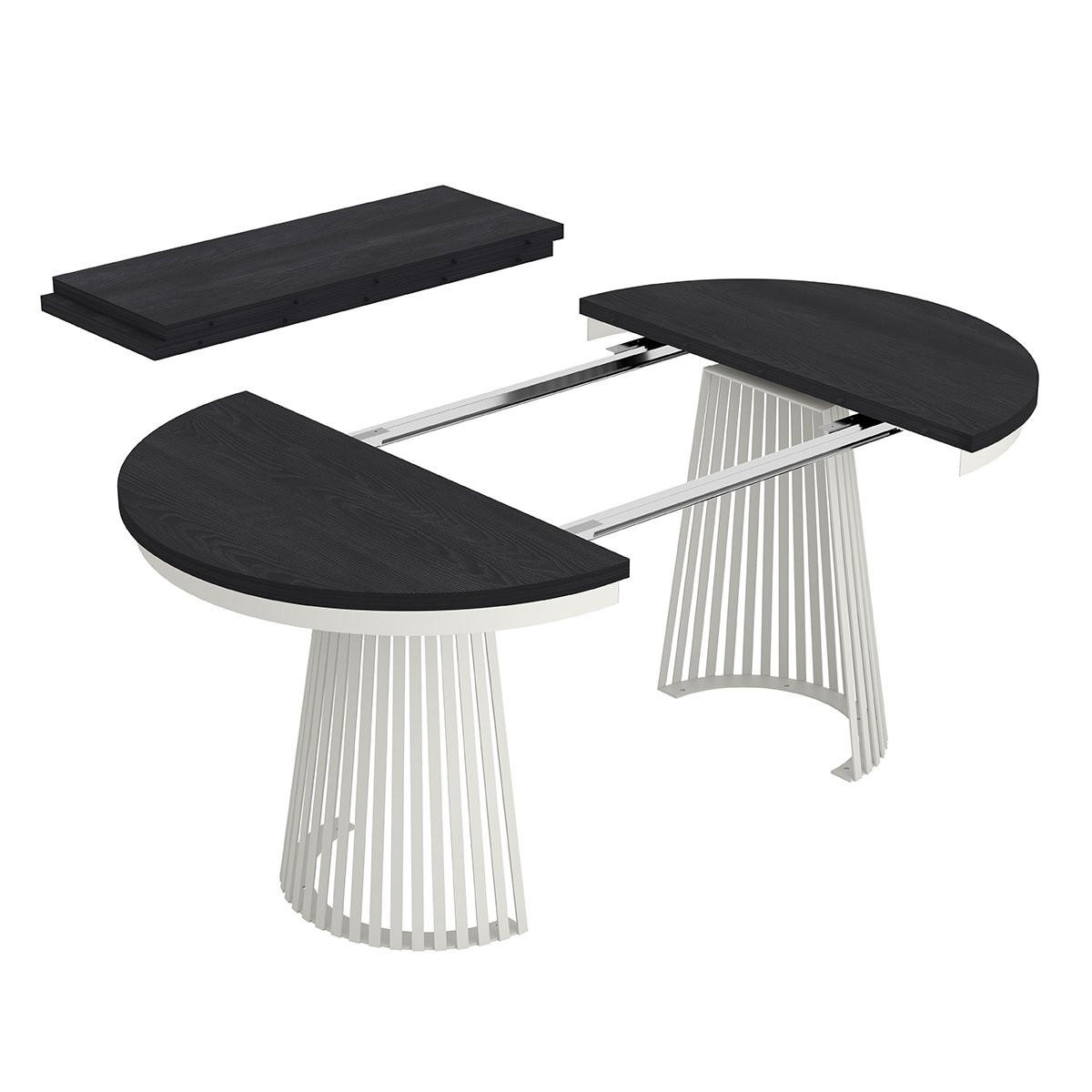 ESSTISCH TRAVIS Ausziehbar 100 - 180 / 100 x 76,6 cm - Schwarz/Weiß, Holz (100/100/76.6cm) - MASSENO