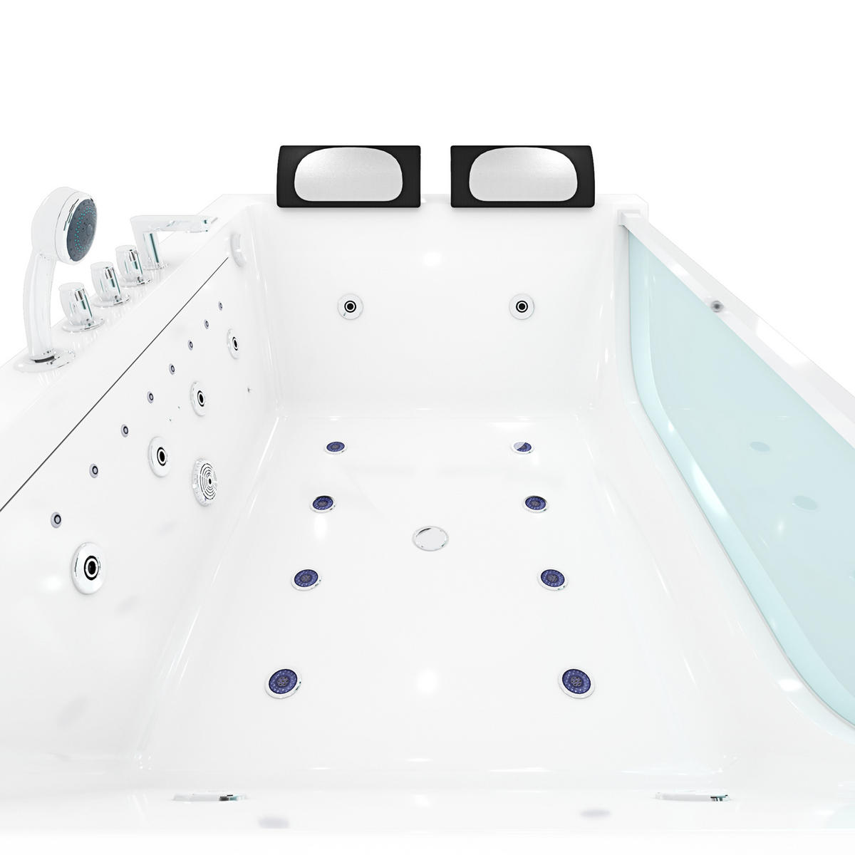 WHIRLPOOL Pool Wanne W42-L-EA 180x120cm - Weiß, Glas/Kunststoff (120/64/180cm) - AcquaVapore by Sandra Jentho