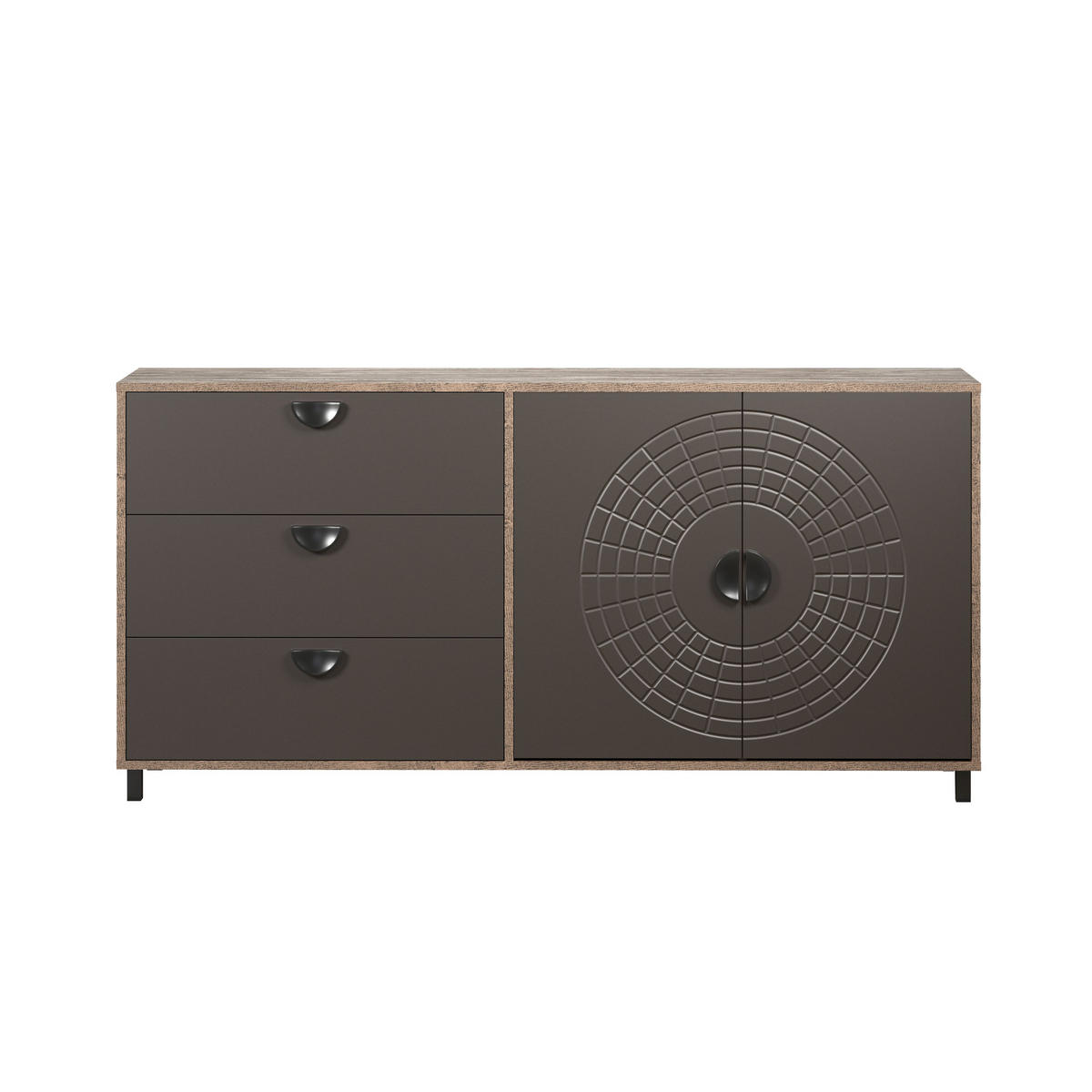 SIDEBOARD Fusion Rostoptik Rusty Flow/ Perlbronze 176 / 86 / 42 cm - Braun, Holzwerkstoff (176/86/42cm) - Calicosy