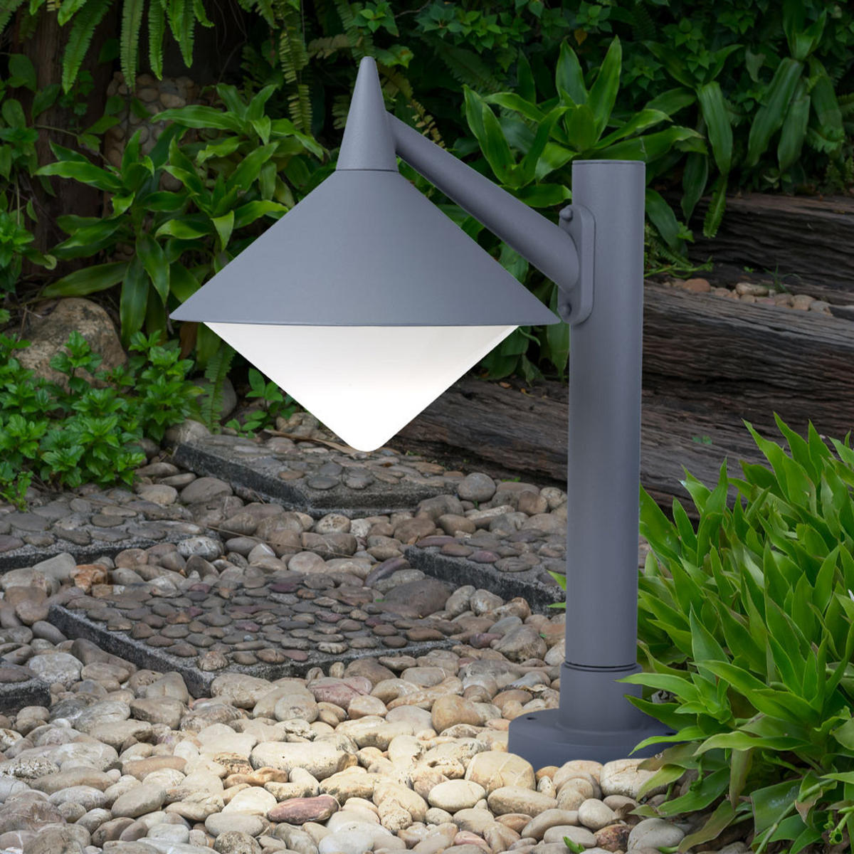 LED STEHLEUCHTE MANHATTAN Grau ALU - Grau, Kunststoff/Metall (26/58/40cm)