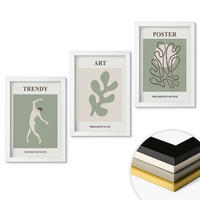 WANDBILDER 3er-Set - 20x30 cm Weißer Rahmen - Abstrakte Pflanzenfiguren - Weiß, Kunststoff (20/30cm) - ArtPrintCave