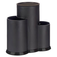 MESSERBLOCK Kunststoff 12,5/23/22 cm - Schwarz, Kunststoff (23/22/12.5cm) - Kinvara