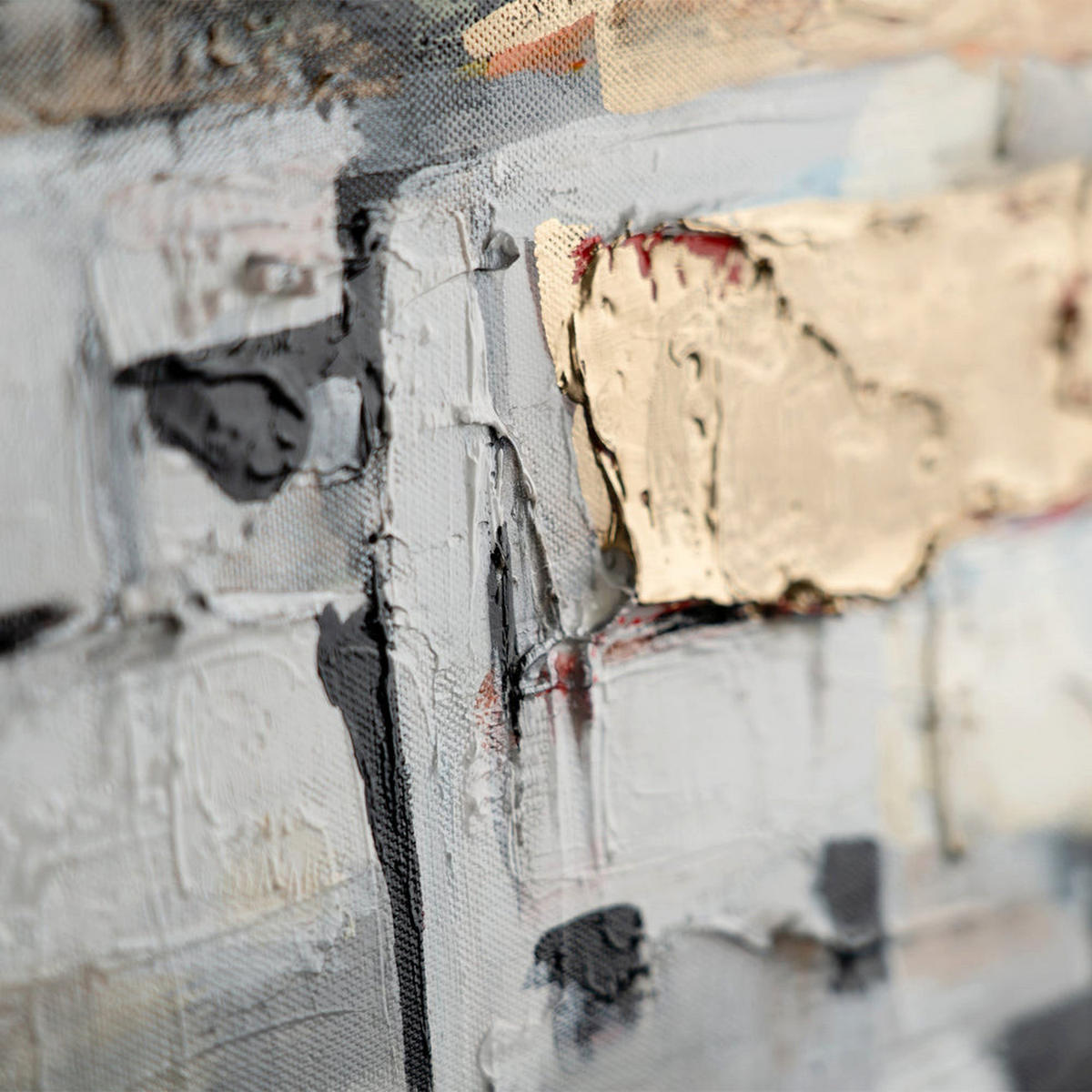 GEMÄLDE Sonnenhäuser Schattenfugenrahmen Schwarz 150x50 cm - Schwarz, Holz (150/50cm) - YS-art gallery