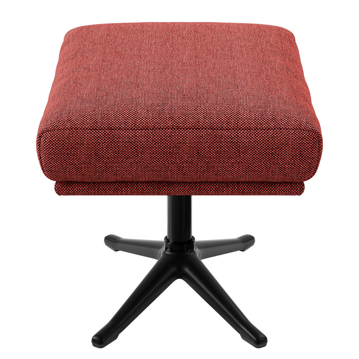HOCKER mit Kreuzfuß - Rot/Schwarz, Textil/Metall (54/41/41cm) - home24