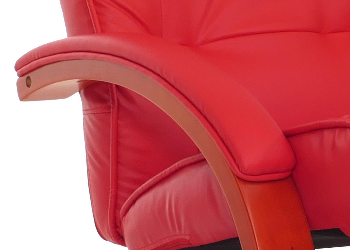 RELAXSESSEL MIT HOCKER Rot - Rot, Textil (66/104/89cm) - MCW