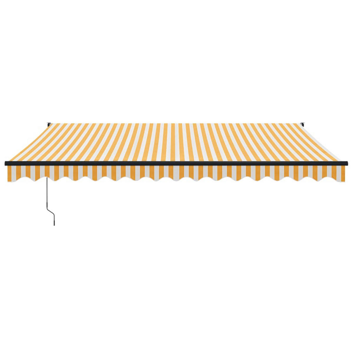ELEKTRISCHE Markise mit Kurbel Gelb und Weiß 4,5x3 - Gelb/Weiß, Textil (450/150/300cm) - furnicato
