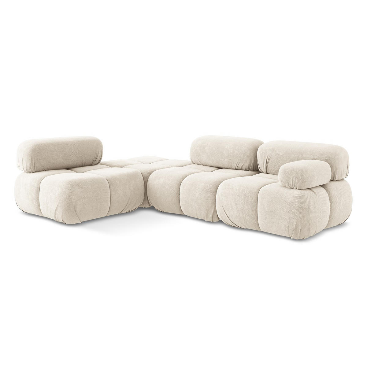 ECKSOFA Links Chenille Stoff Beige - Beige/Creme, Kunststoff/Textil (190/285cm) - LaMiaSofa