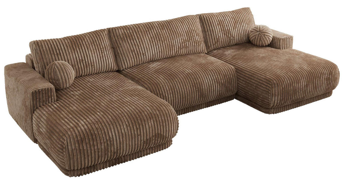 SEDACIA SÚPRAVA RINA U Hnedá Menčester - hnedá/čierna, textil/plast (360/85/170cm) - MKS