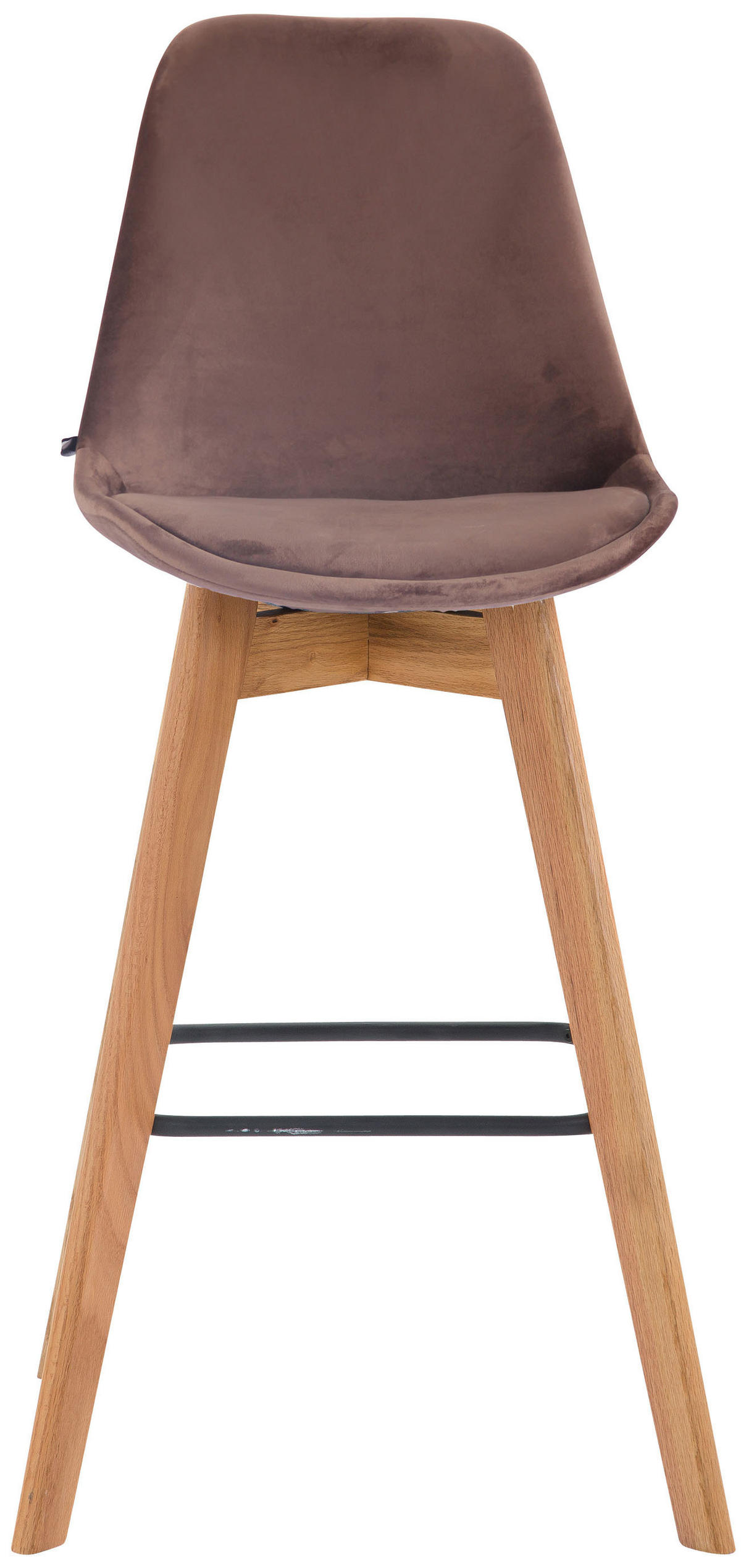 BARHOCKER Samt braun - Eukalyptusholzfarben/Braun, Holz/Textil (48/112/56cm) - CLP