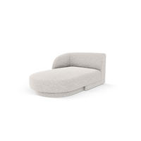 CHAISELONGUE links Miley aus Chenille-Stoff hellgrau - Hellgrau, Textil (90/70/156cm) - Micadoni