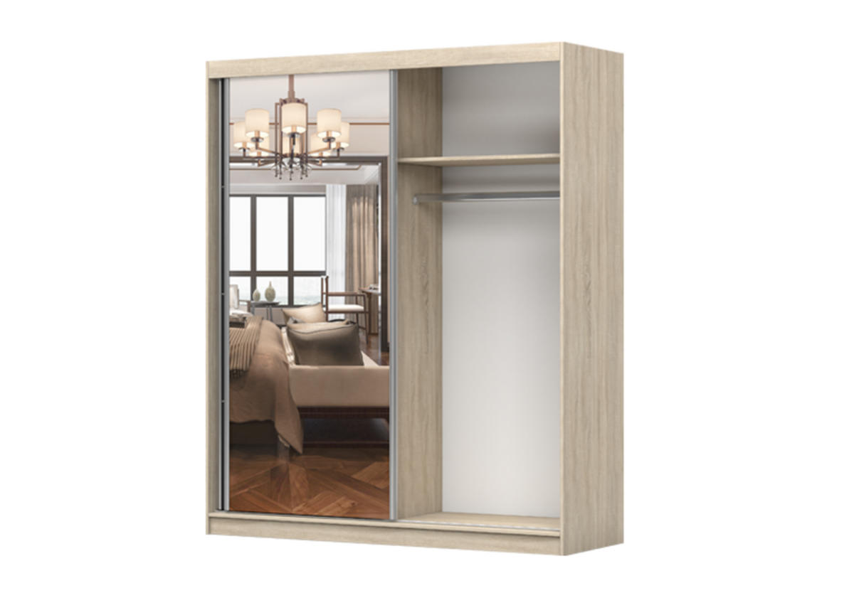 SCHIEBETÜRENSCHRANK - Ben 35bs (Schwarz, 183 cm) - Schwarz, Holzwerkstoff (183/218/61cm) - Möblo