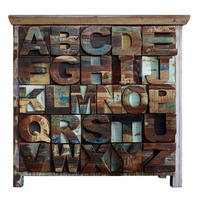 KOMMODE Altholz 90x40x100 mehrfarbig lackiert NATURE OF SPIRIT #70 - Multicolor, Holz (90/100/40cm) - Massivmoebel24