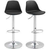 BARHOCKER Chase Schwarz 2er-Set höhenverstellbar 41/42 cm - Schwarz, Leder/Kunststoff (42/82/41cm) - Jamb